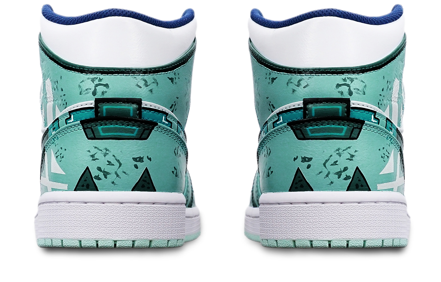 Purchase 커스텀 에어 조던 1 미드 '사이버펑크 건담' (54 characters) 554724-413(TeamT-战损机械绿白S-BOX)