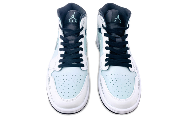 Shop 【カスタムシューズ】エアジョーダン1 ミッド 'サイバーパンク アイランドグリーン プレイド' 554724-132(Team36-男款破坏格纹渐变薄荷绿)