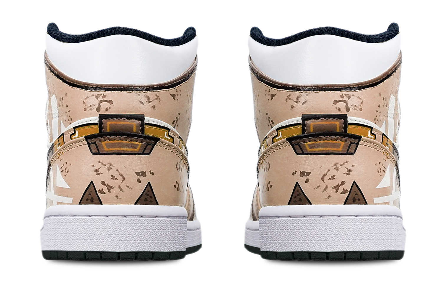 Shop [Zapatos Personalizados] Air Jordan 1 Mid 'Cyberpunk Caqui-Blanco' 554724-075(TeamT-黑底战损卡其白S-BOX)