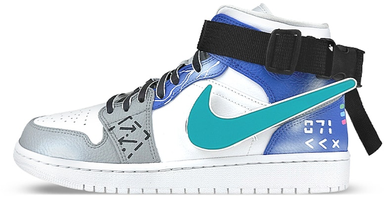 【訂製球鞋】 Jordan Air Jordan 1 是在玩鞋 發光 賽博龐克LED鉤 紮帶 中筒 復古籃球鞋 男款 Order 【訂製球鞋】 Jordan Air Jordan 1 是在玩鞋 發光 賽博龐克LED鉤 紮帶 中筒 復古籃球鞋 男款