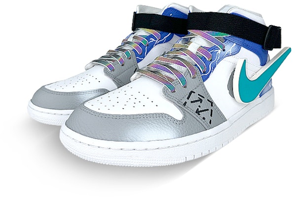 【訂製球鞋】 Jordan Air Jordan 1 是在玩鞋 發光 賽博龐克LED鉤 紮帶 中筒 復古籃球鞋 男款 Shop 【訂製球鞋】 Jordan Air Jordan 1 是在玩鞋 發光 賽博龐克LED鉤 紮帶 中筒 復古籃球鞋 男款