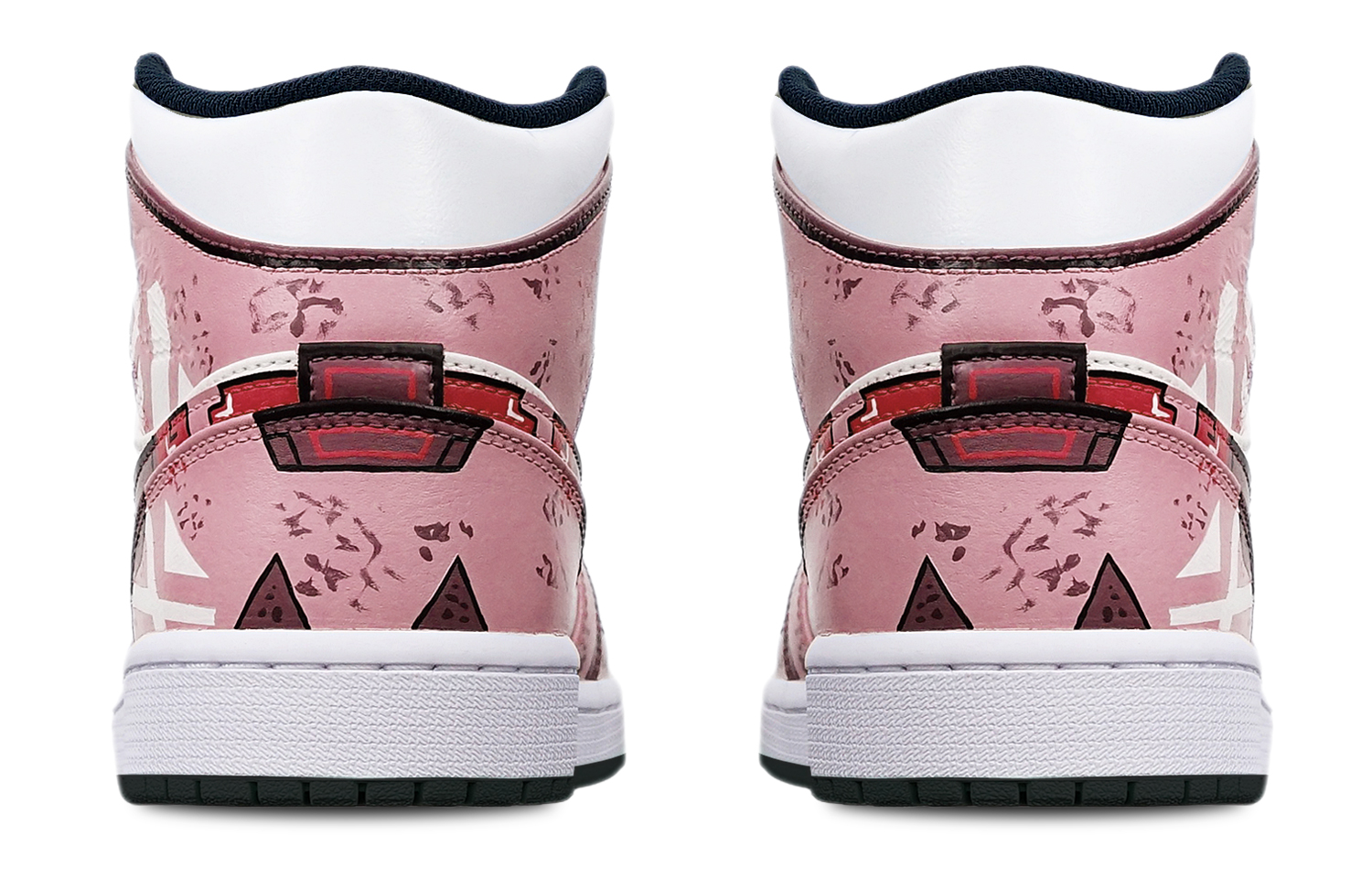 Shop [Zapatillas Personalizadas] Air Jordan 1 Mid 'Cyberpunk Lotus Blanco' 554724-075(TeamT-黑底战损藕白S-BOX)