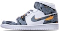 Buy 【訂製球鞋】Jordan Air Jordan 1 Mid 賽博朋克機械風 手繪噴繪 未來科技主題 中幫 籃球鞋 男女同款 灰白黃