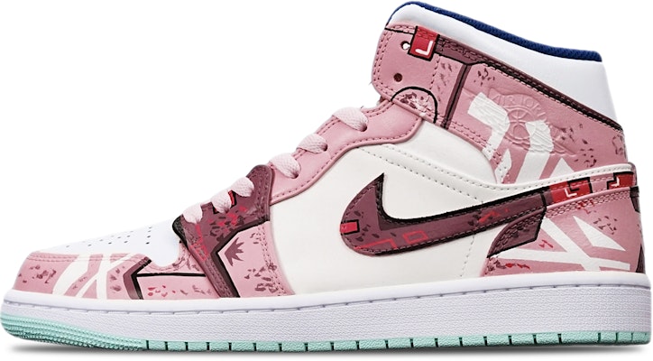【定制球鞋】 Jordan Air Jordan 1 Mid 賽博朋克戰損高達機械風 手繪 限量特殊鞋盒 中幫 復古籃球鞋 男款 藕白 Order 【定制球鞋】 Jordan Air Jordan 1 Mid 賽博朋克戰損高達機械風 手繪 限量特殊鞋盒 中幫 復古籃球鞋 男款 藕白