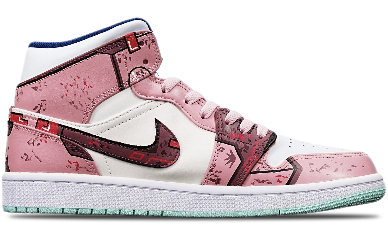 Lookbook [Zapatillas Personalizadas] Air Jordan 1 Mid 'Cyberpunk Mecha - Beige' 554724-413(TeamT-战损机械藕白S-BOX)