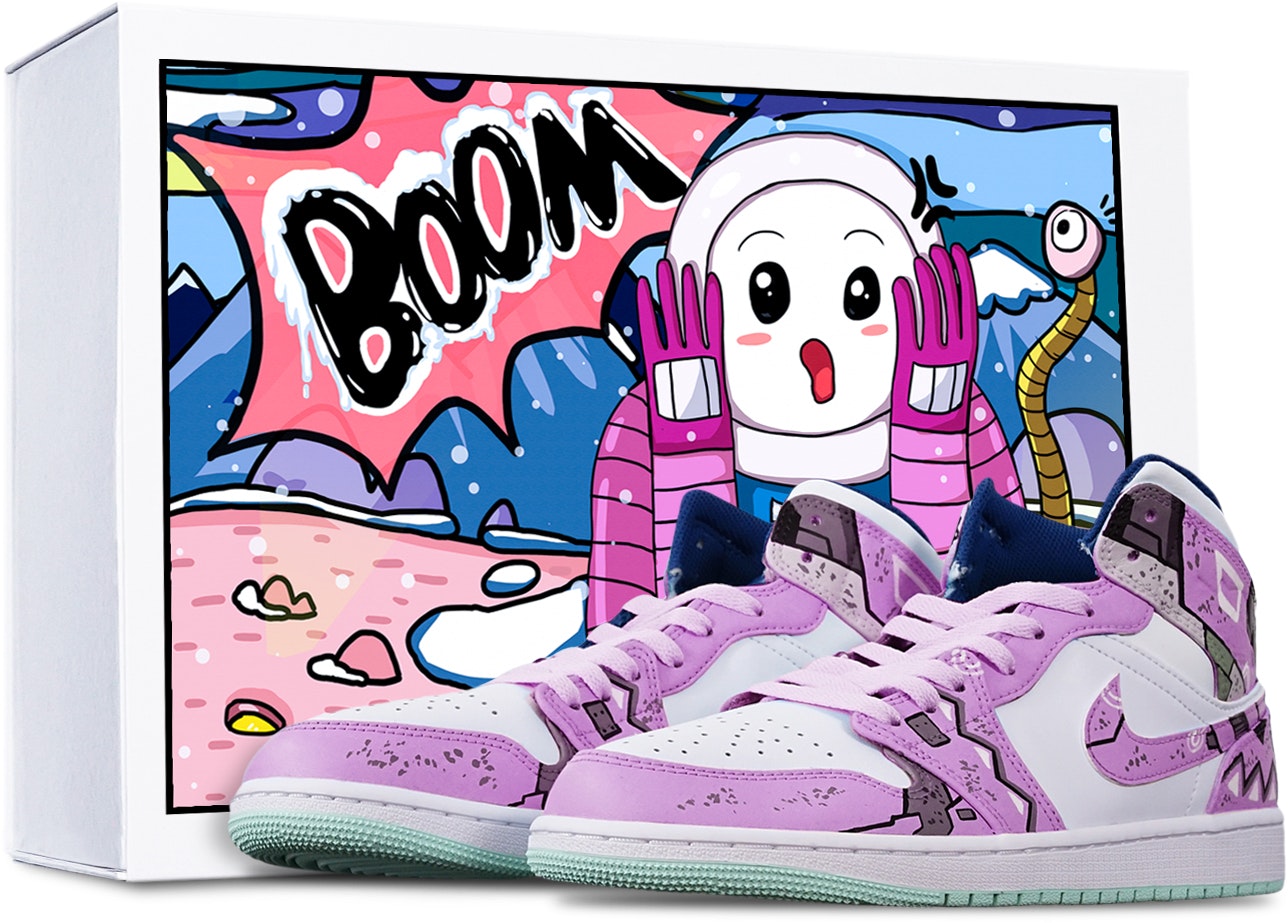 custom-shoes-air-jordan-1-mid-cyberpunk-mecha-purple-red