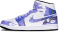 Order 에어 조던 1 미드 "사이버펑크 메카 보라 파흰" 554724-075(TeamT-战损II型紫蓝S-BOX)