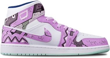 Zapatillas Personalizadas Air Jordan 1 Mid "Cyberpunk" 554724-413(TeamT-三角机械紫红白S-BOX) Lookbook Zapatillas Personalizadas Air Jordan 1 Mid "Cyberpunk" 554724-413(TeamT-三角机械紫红白S-BOX)