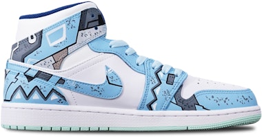 カスタムAJ1ミッド「サイバーパンク・メカ・スモーキーブルー」 554724-413(TeamT-三角机械雾霾蓝S-BOX) Lookbook カスタムAJ1ミッド「サイバーパンク・メカ・スモーキーブルー」 554724-413(TeamT-三角机械雾霾蓝S-BOX)