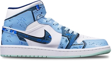 Jordan 1 Mid "Navidad Cyberpunk" Azul Blanco 554724-413(TeamT-圣诞机械雾霾蓝S-BOX) Lookbook Jordan 1 Mid "Navidad Cyberpunk" Azul Blanco 554724-413(TeamT-圣诞机械雾霾蓝S-BOX)