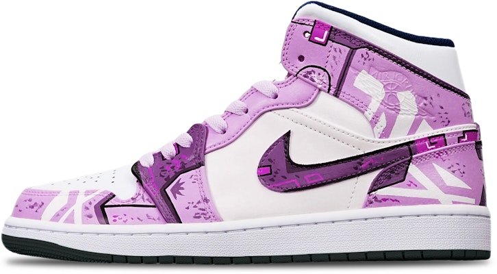 【定制球鞋】Jordan Air Jordan 1 Mid 賽博朋克 機械風 限量鞋盒 中幫 復古籃球鞋 男女同款 紫紅白 Buy 【定制球鞋】Jordan Air Jordan 1 Mid 賽博朋克 機械風 限量鞋盒 中幫 復古籃球鞋 男女同款 紫紅白