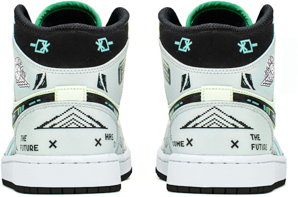 【定製球鞋】Jordan Air Jordan 1 FZBB 賽博龐克 機能禮盒 電玩像素 電玩薄荷糖 耐磨輕便增高 中筒 復古籃球鞋 男款 藍綠 Shop 【定製球鞋】Jordan Air Jordan 1 FZBB 賽博龐克 機能禮盒 電玩像素 電玩薄荷糖 耐磨輕便增高 中筒 復古籃球鞋 男款 藍綠