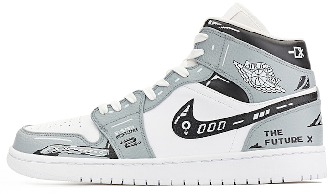 【訂製球鞋】 Jordan Air Jordan 1 Mid 賽博朋克 機能 頭號玩家 遊戲像素 電玩 中幫 復古籃球鞋 男款 白灰 Buy 【訂製球鞋】 Jordan Air Jordan 1 Mid 賽博朋克 機能 頭號玩家 遊戲像素 電玩 中幫 復古籃球鞋 男款 白灰