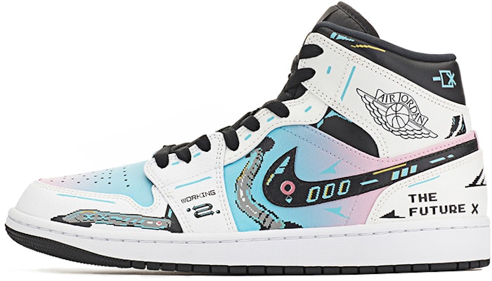 【訂制球鞋】Jordan Air Jordan 1 Mid FZBB 賽博朋克 機能 遊戲像素 電玩棉花糖 男生禮物 中幫 復古籃球鞋 男款 藍粉 Buy 【訂制球鞋】Jordan Air Jordan 1 Mid FZBB 賽博朋克 機能 遊戲像素 電玩棉花糖 男生禮物 中幫 復古籃球鞋 男款 藍粉