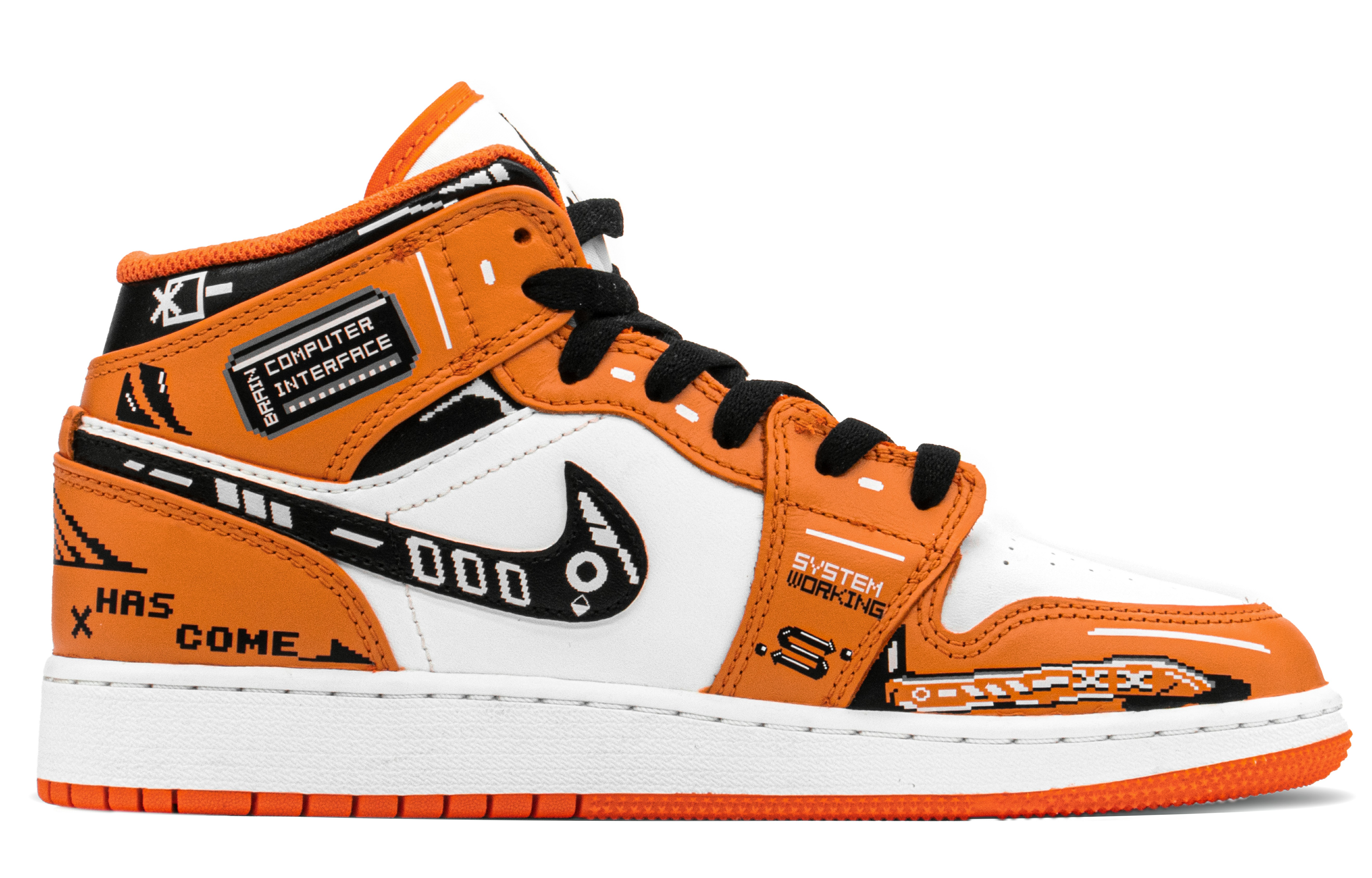 Order [Sepatu Custom] Air Jordan 1 Mid 'Cyberpunk Pixel Cotton Candy' DM4228-800(TeamA-赛博女款扣碎)