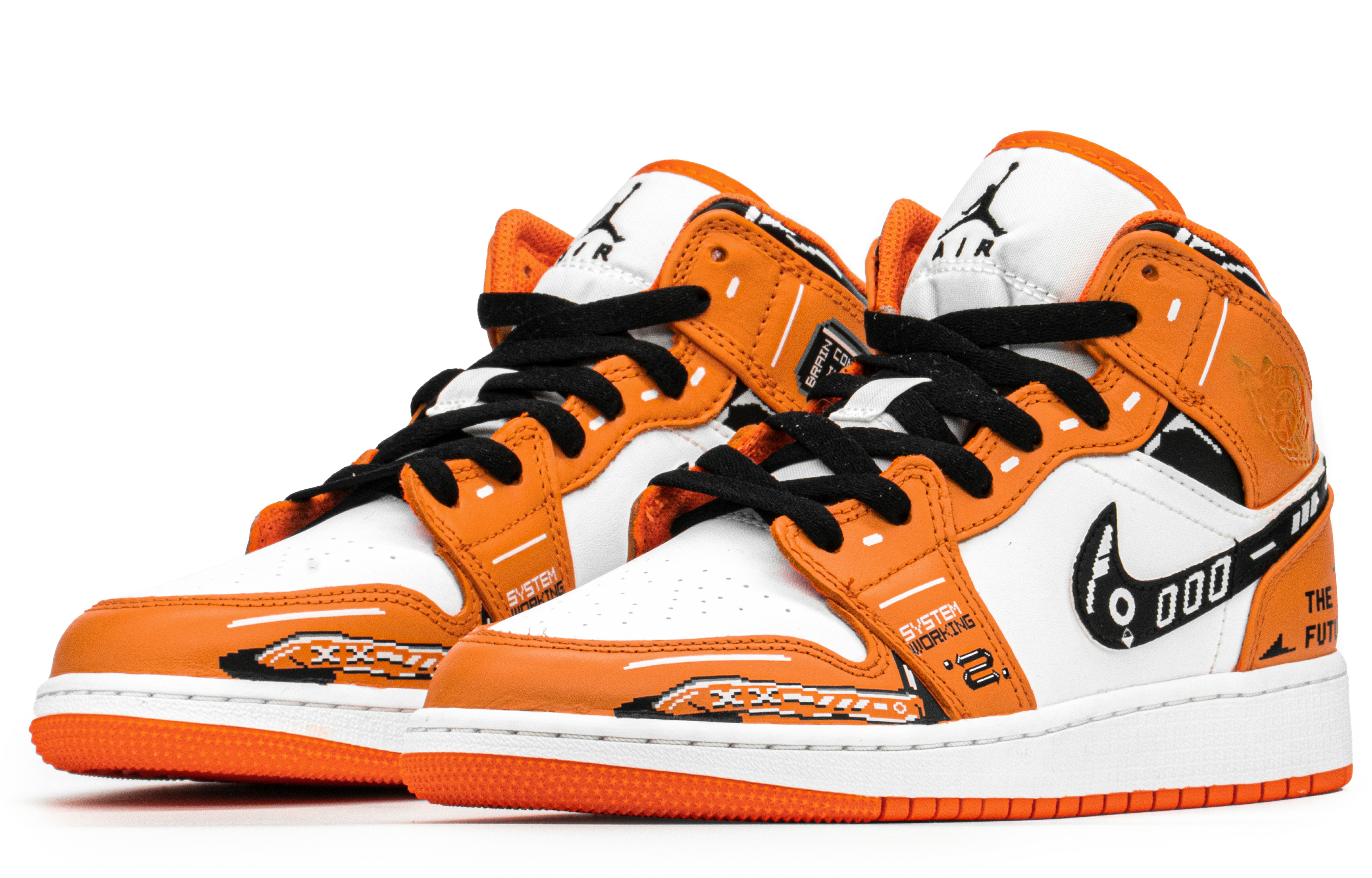 Lookbook [Sepatu Custom] Air Jordan 1 Mid 'Cyberpunk Pixel Cotton Candy' DM4228-800(TeamA-赛博女款扣碎)