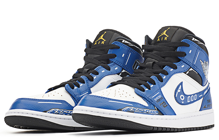 Lookbook [定制鞋] Air Jordan 1 Mid '赛博朋克游戏像素闪电蓝' 554724-170(TeamA-AJ1男款赛博闪电蓝)