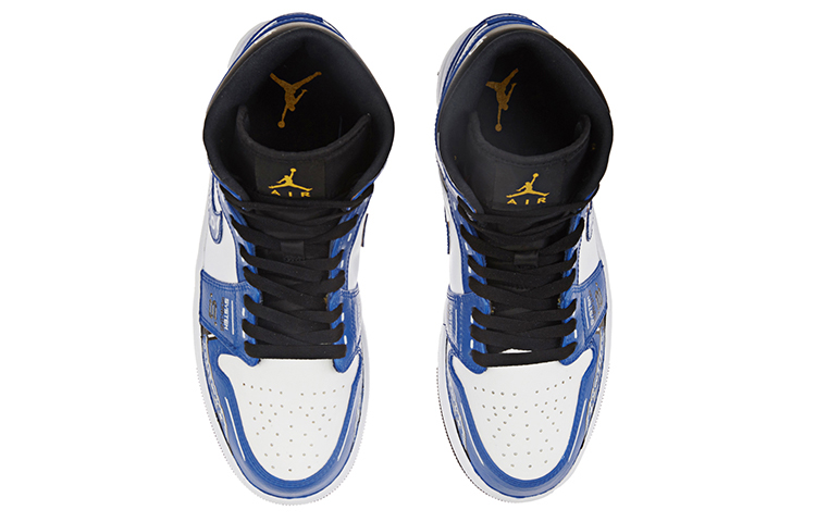 Shop [定制鞋] Air Jordan 1 Mid '赛博朋克游戏像素闪电蓝' 554724-170(TeamA-AJ1男款赛博闪电蓝)
