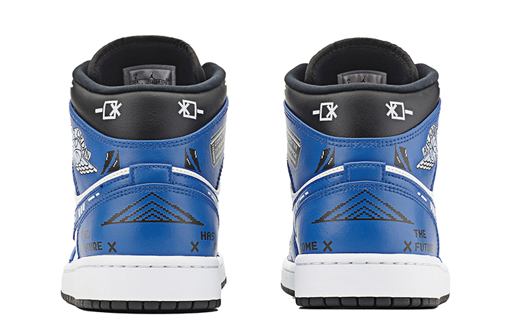 Purchase [定制鞋] Air Jordan 1 Mid '赛博朋克游戏像素闪电蓝' 554724-170(TeamA-AJ1男款赛博闪电蓝)