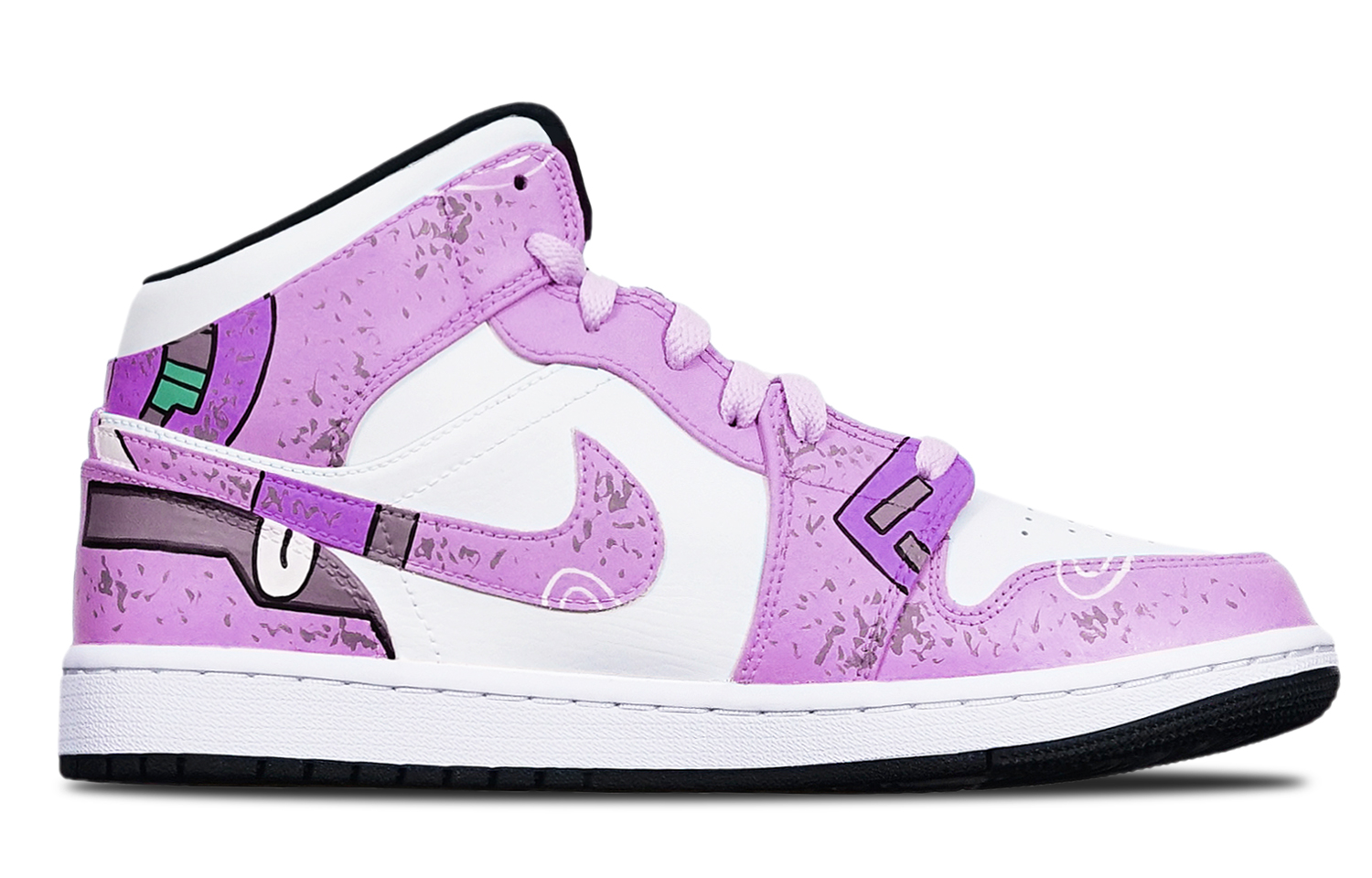 Order Jordan 1 Mid Cyberpunk Morado-Rojo-Blanco 554725-075(TeamT-战损II紫红女S-BOX)