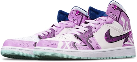 カスタムAJ1ミッド「サイバーパンク紫赤白」 554724-413(TeamT-战损机械紫红白S-BOX) Lookbook カスタムAJ1ミッド「サイバーパンク紫赤白」 554724-413(TeamT-战损机械紫红白S-BOX)