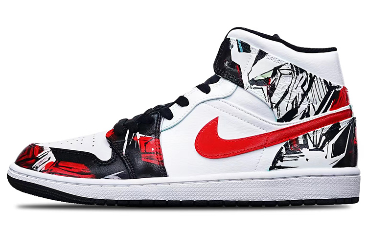 Buy [定制鞋] Air Jordan 1 中帮 '赛博朋克红黑' 554724-132(Teamone-男款赛博朋克红钩)