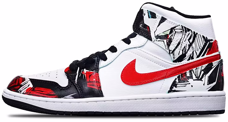 custom-shoes-air-jordan-1-mid-cyberpunk-red-black