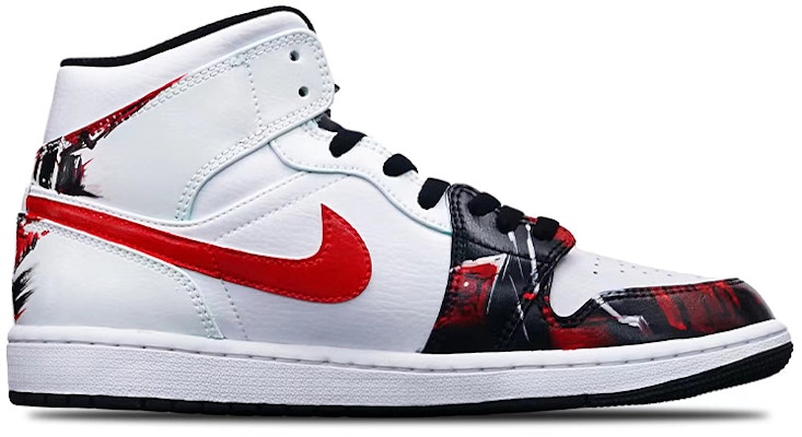 【カスタムシューズ】エアジョーダン1 ミッド「サイバーパンク レッドブラック」 554724-132(Teamone-男款赛博朋克红钩) Order 【カスタムシューズ】エアジョーダン1 ミッド「サイバーパンク レッドブラック」 554724-132(Teamone-男款赛博朋克红钩)
