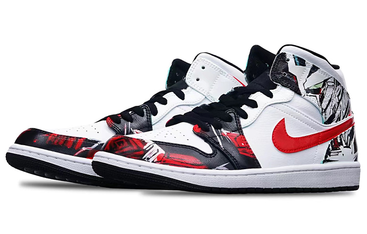 Lookbook [定制鞋] Air Jordan 1 中帮 '赛博朋克红黑' 554724-132(Teamone-男款赛博朋克红钩)
