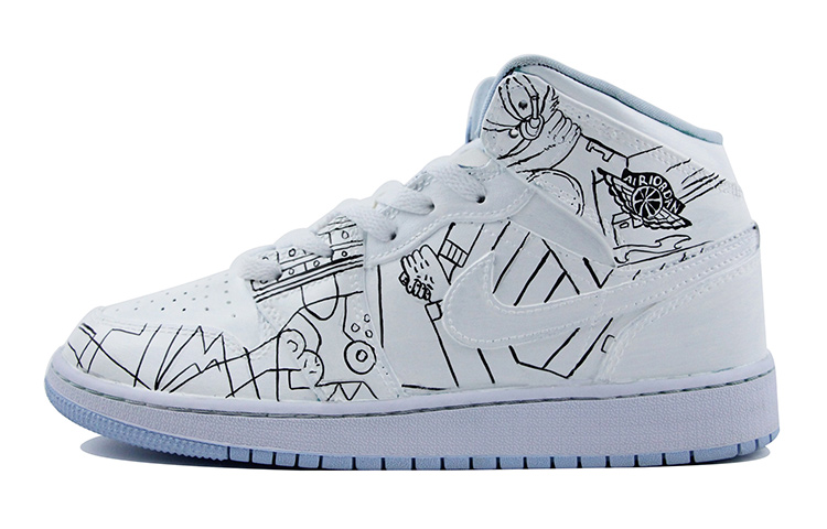 [Custom Shoes] Jordan 1 Mid 'Cyberpunk White Black'