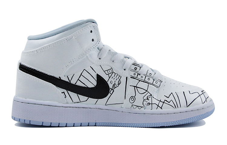 [Custom Shoes] Jordan 1 Mid 'Cyberpunk White Black' 圖 2