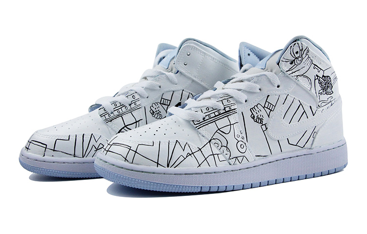 [Custom Shoes] Jordan 1 Mid 'Cyberpunk White Black' 圖 3