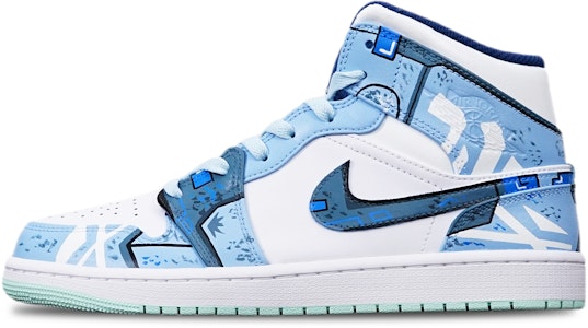 【訂製球鞋】 Jordan Air Jordan 1 Mid 賽博朋克戰損高達機械風 限量鞋盒 中幫 復古籃球鞋 GS 霧霾藍 Buy 【訂製球鞋】 Jordan Air Jordan 1 Mid 賽博朋克戰損高達機械風 限量鞋盒 中幫 復古籃球鞋 GS 霧霾藍