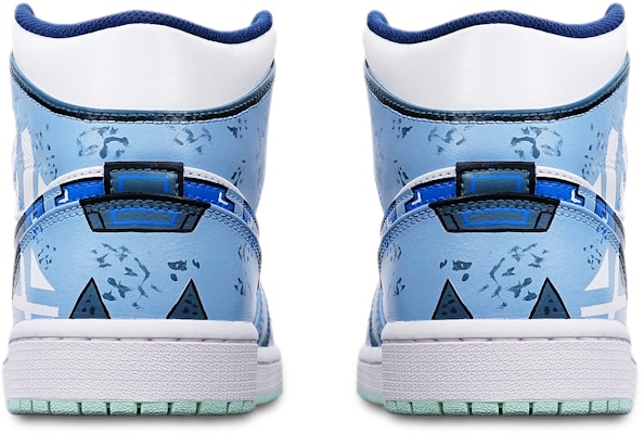 【訂製球鞋】 Jordan Air Jordan 1 Mid 賽博朋克戰損高達機械風 限量鞋盒 中幫 復古籃球鞋 GS 霧霾藍 Shop 【訂製球鞋】 Jordan Air Jordan 1 Mid 賽博朋克戰損高達機械風 限量鞋盒 中幫 復古籃球鞋 GS 霧霾藍