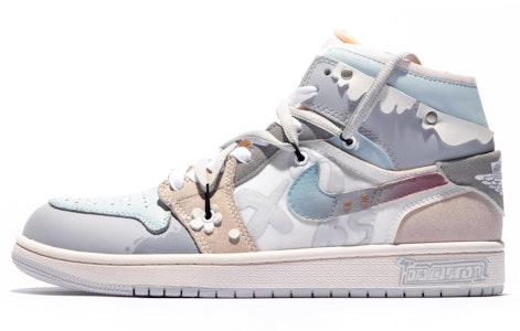 カスタムAJ1 Mid "ダ・ヴィンチ青灰" DM9652-100(TeamM-男款雪花蜜羽S-BOX) Order カスタムAJ1 Mid "ダ・ヴィンチ青灰" DM9652-100(TeamM-男款雪花蜜羽S-BOX)