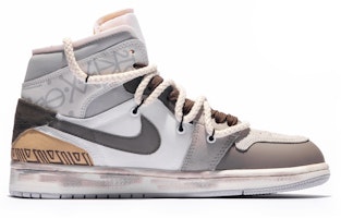 【定制球鞋】 Jordan Air Jordan 1 Mid 達芬奇定制 特殊鞋盒 圖騰印記 圖騰 線條 解構 復古籃球鞋 男款 棕灰 Order 【定制球鞋】 Jordan Air Jordan 1 Mid 達芬奇定制 特殊鞋盒 圖騰印記 圖騰 線條 解構 復古籃球鞋 男款 棕灰