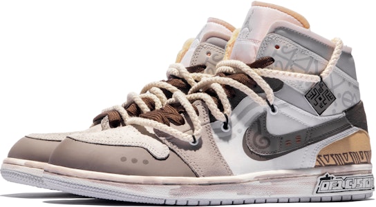 커스텀 에어 조던 1 미드 '다빈치 브라운-그레이' DM9652-100(TeamM-男款图腾印记S-BOX) Lookbook 커스텀 에어 조던 1 미드 '다빈치 브라운-그레이' DM9652-100(TeamM-男款图腾印记S-BOX)