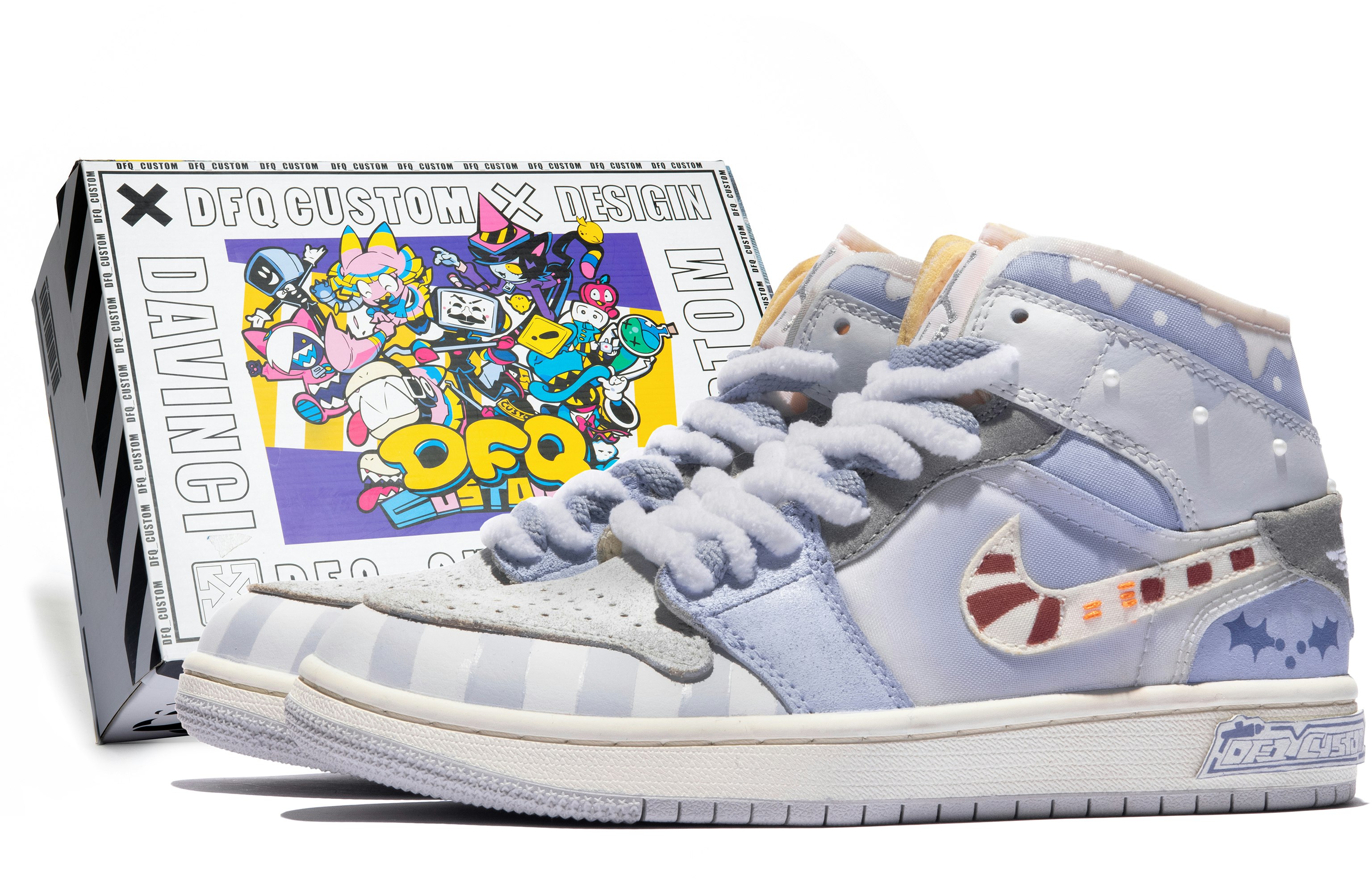 custom-shoes-air-jordan-1-mid-da-vinci-christmas-purple-grey