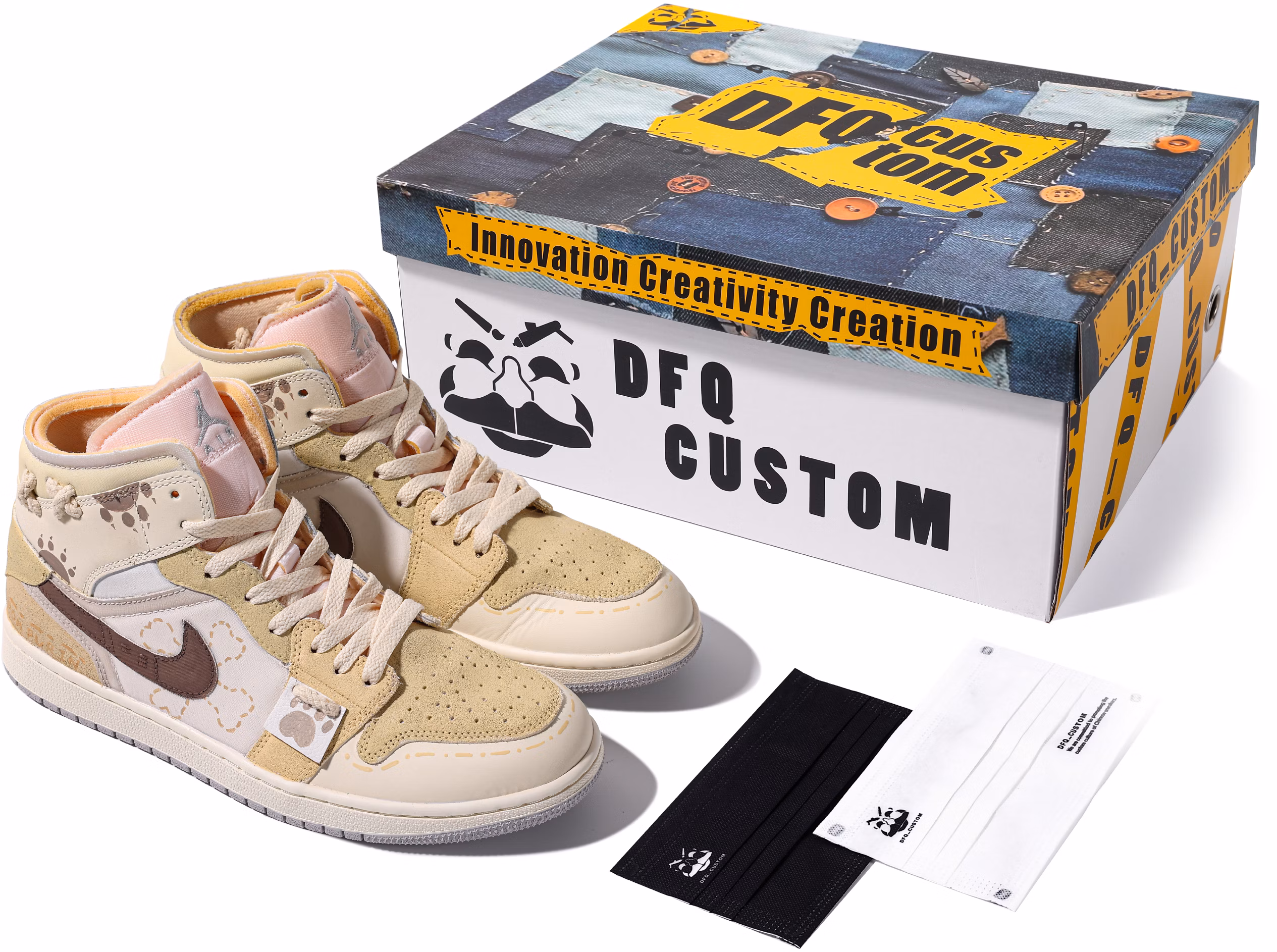 custom-shoes-air-jordan-1-mid-da-vinci-custom-sweet-milk-tea