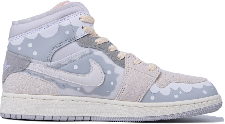 【定制球鞋】 Jordan Air Jordan 1 Mid 達芬奇定制 特殊鞋盒 聖誕雪夜 中幫 復古籃球鞋 GS 白灰 Lookbook 【定制球鞋】 Jordan Air Jordan 1 Mid 達芬奇定制 特殊鞋盒 聖誕雪夜 中幫 復古籃球鞋 GS 白灰