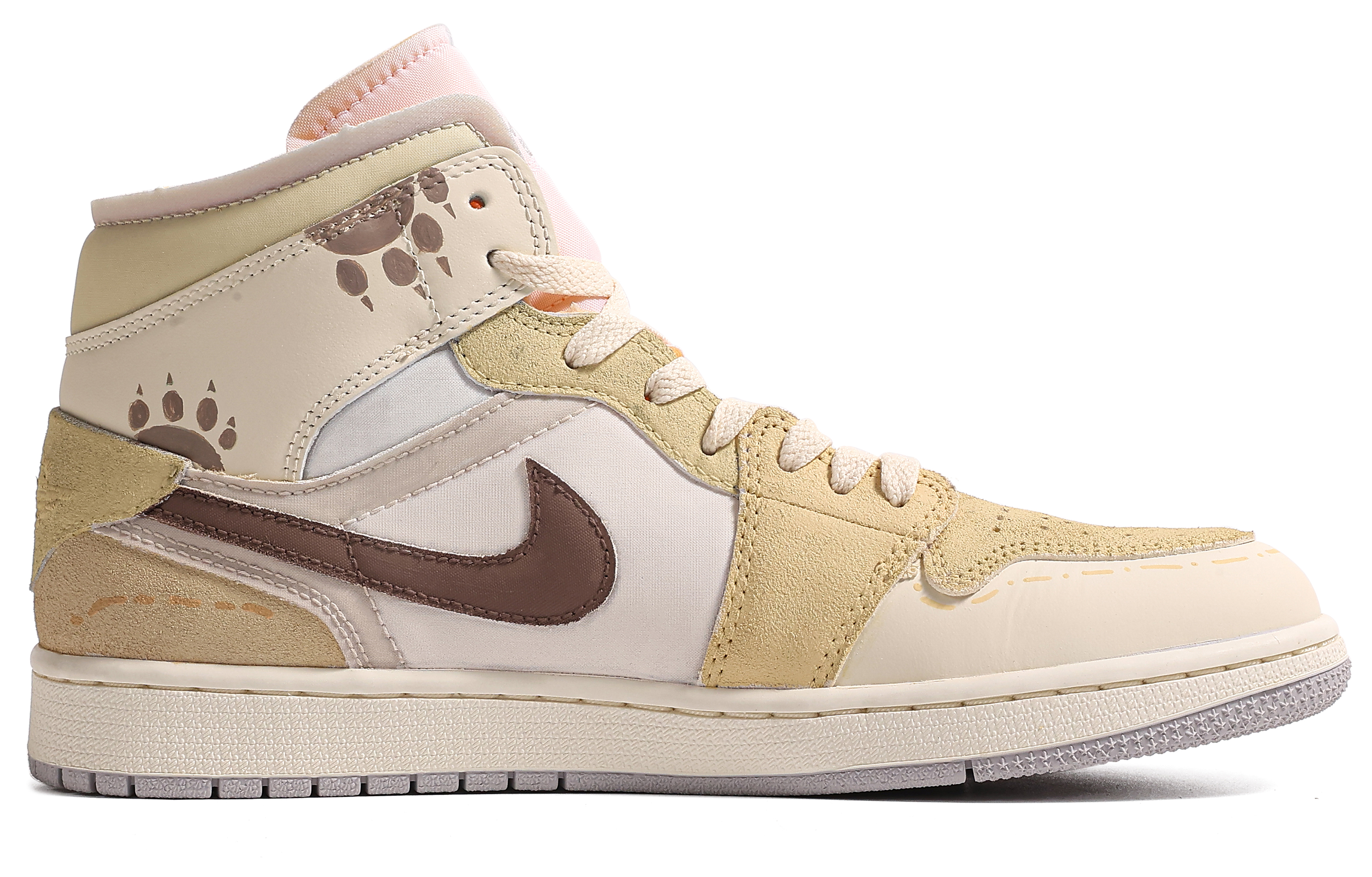 Lookbook [Sepatu Kustom] Air Jordan 1 Mid 'Da Vinci Kustom - Teh Susu Manis' DM9652-100(TeamM-男款甜糖牛乳S-BOX)