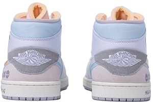 【定制球鞋】Jordan Air Jordan 1 Mid 達芬奇定制 像素未來 復古 潮流 百搭 中幫 復古籃球鞋 男款 白灰藍 Shop 【定制球鞋】Jordan Air Jordan 1 Mid 達芬奇定制 像素未來 復古 潮流 百搭 中幫 復古籃球鞋 男款 白灰藍