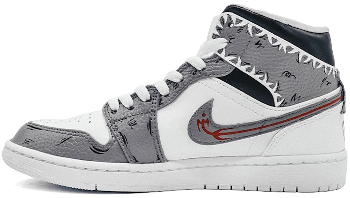 【定製球鞋】 Jordan Air Jordan 1 Mid White 純白 2020款 原創小鯊魚限定 達芬奇定製 中幫 復古籃球鞋 男款 黑白灰 Order 【定製球鞋】 Jordan Air Jordan 1 Mid White 純白 2020款 原創小鯊魚限定 達芬奇定製 中幫 復古籃球鞋 男款 黑白灰