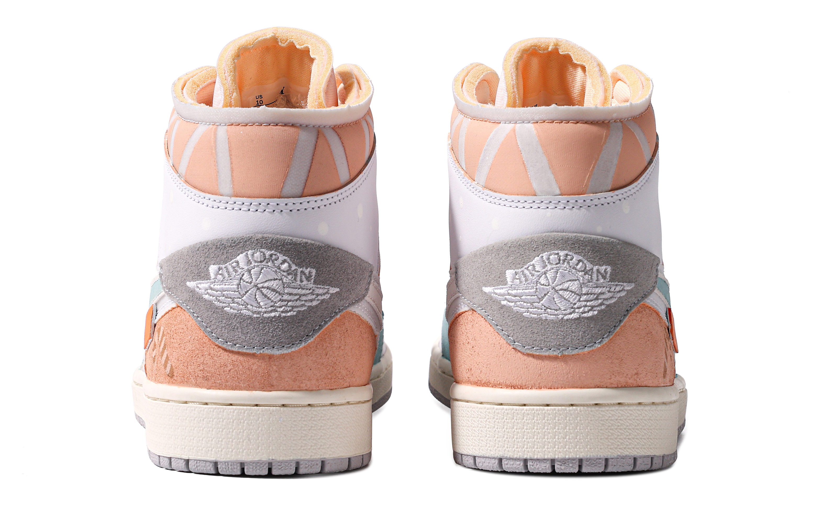 Shop [Sepatu Custom] Air Jordan 1 Mid 'Da Vinci Graffiti Biru Oranye' DM9652-100(TeamM-男款诞愿S-BOX)