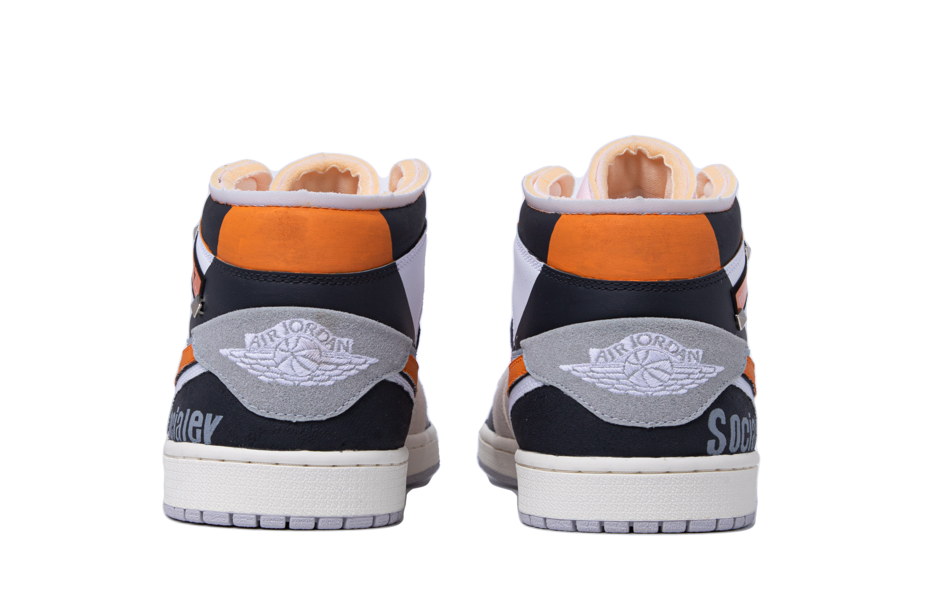 Shop 에어 조던 1 미드 '다빈치 그라피티' (회/주황) DQ3726-100(TeamM-女款社交达人)