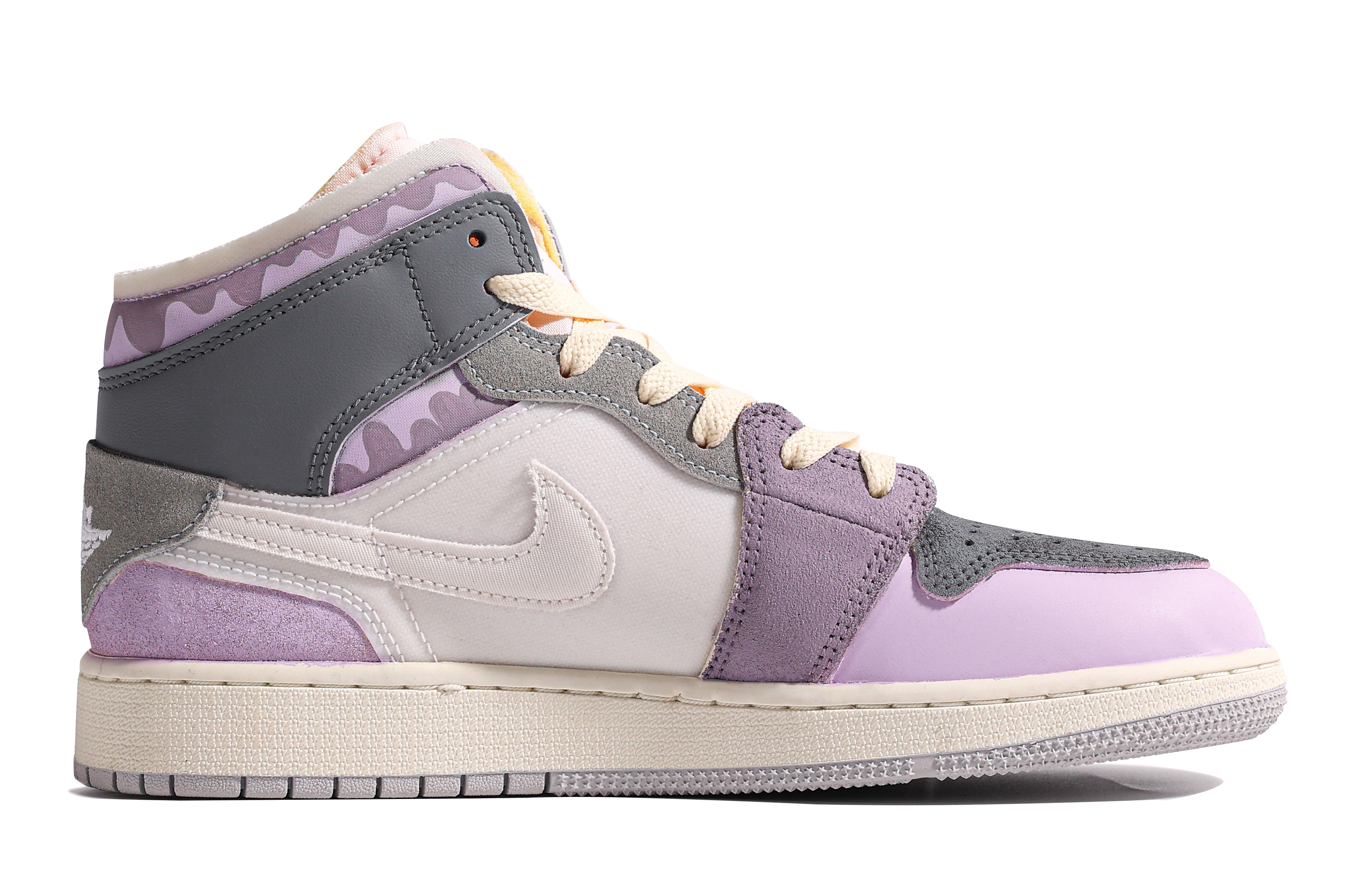 Lookbook 에어 조던 1 미드 '다빈치 보라회색' (커스텀) DQ3726-100(TeamM-女款金只于你S-BOX)