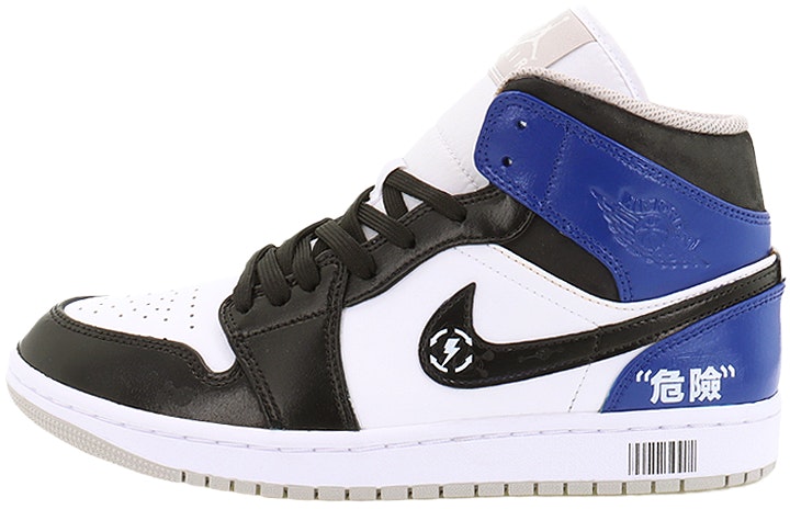 custom-shoes-air-jordan-1-mid-danger-zone-black-blue-white