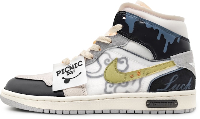 【訂製籃球鞋】 Jordan Air Jordan 1 Mid 暗黑流雲 復古色彩 祥雲圖騰 拼接色塊 中筒 復古籃球鞋 男款 黑 Buy 【訂製籃球鞋】 Jordan Air Jordan 1 Mid 暗黑流雲 復古色彩 祥雲圖騰 拼接色塊 中筒 復古籃球鞋 男款 黑