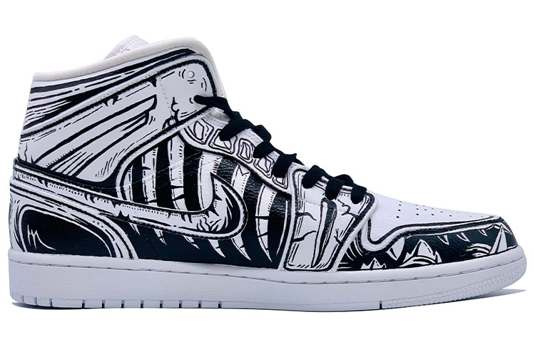 Order 【カスタムシューズ】エアジョーダン1ミッド「ダークマンガファング」 554724-129(TeamD-二次元暗黑獠牙)