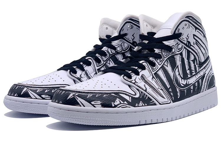 Lookbook 【カスタムシューズ】エアジョーダン1ミッド「ダークマンガファング」 554724-129(TeamD-二次元暗黑獠牙)